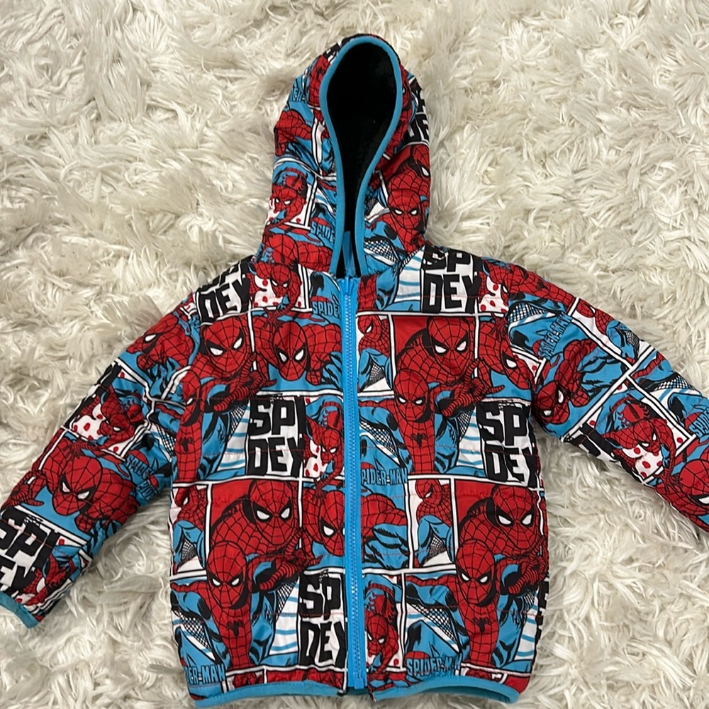 Reversible Sherpa Spider-Man jacket